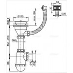 Сифон для мойки Alcaplast A447-DN50/40 Сифон для мойки Alcaplast A447-DN50/40